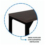 Mesa em L com PÉ QUADRO – (Mesa 1,70m + Mesa Auxiliar) – C/ Gavetas MARSALA/PRETO – 25479 - Imagem 5