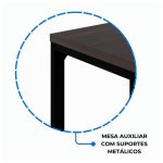 Mesa em L (Mesa 1,50m + Mesa Auxiliar) – S/ Gavetas MARSALA/PRETO – 25476 - Imagem 5