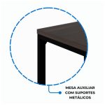 Mesa em L (Mesa 1,50m + Mesa Auxiliar) – C/ Gavetas MARSALA/PRETO – 25477 - Imagem 4