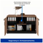 Armário Baixo Credenza – 1,20×0,74X0,45m NOGAL SEVILHA/PRETO – 21412 - Imagem 4