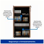 Armário Alto Fechado com 02 Portas – 1,61×0,80×0,45m NOGAL SEVILHA/PRETO – 21414 - Imagem 4