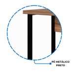 Mesa Escritório PÉ QUADRO 1,70×0,70m -S/ Gavetas – NOGAL SEVILHA/PRETO – 24474 - Imagem 4