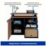 Armário Baixo 03 Gavetas e Porta (MISTO) NOGAL SEVILHA/PRETO – 21422 - Imagem 6