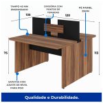 Mesa Componível INICIAL – C/ Gavetas – 1,20×1,20m NOGAL SEVILHA/PRETO – 21481 - Imagem 6