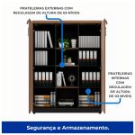 Armário Alto Credenza com Nicho – 1,61×1,20×0,45m NOGAL SEVILHA/PRETO – 21415 - Imagem 7