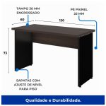 Mesa Escritório 1,50×0,60m – S/ Gavetas MARSALA / PRETO – 23472 - Imagem 4