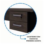Mesa Escritório 1,70×0,60m – C/ 02 Gavetas MARSALA / PRETO – 23475 - Imagem 4