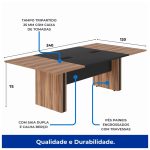 Mesa de Reunião Diretoria – 2,40X1,20m  NOGAL SEVILHA/PRETO – 22012 - Imagem 4
