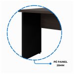Mesa Escritório PÉ PAINEL – 1,35×0,60m – S/ Gavetas – MARSALA/PRETO – 25420 - Imagem 4