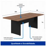 Mesa de Reunião 2,00×0,90m NOGAL SEVILHA/PRETO – 21408 - Imagem 4