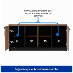 Armário Baixo GOLD Credenza ESPECIAL – 1,60×0,72×0,45m  NOGALSEVILHA / PRETO – 23502 - Imagem 5