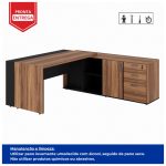 Mesa PRESIDENTE Armário Pedestal 1,82×1,80m NOGAL SEVILHA / PRETO – 20602 - Imagem 7