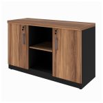 Armário Baixo Credenza – 1,20×0,74X0,45m NOGAL SEVILHA/PRETO – 21412