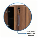Armário Baixo com 02 Portas – 0,80×0,74×0,45 m- – NOGAL SEVILHA/PRETO – 21411 - Imagem 5