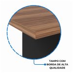 Mesa de Reunião 2,00×0,90m C/ Caixa de Tomada NOGAL SEVILHA/PRETO – 21403 - Imagem 5