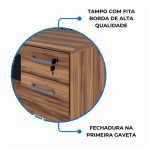Balcão de Atendimento 1.35×1,13×0,60m – C/ 02 Gavetas  NOGAL SEVILHA / PRETO – 63082 - Imagem 7