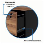 Arquivo 04 Gavetas Pasta Suspensa – 1,28×0,46×0,45m NOGAL SEVILHA/PRETO – 21410 - Imagem 7