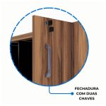 Armário Alto Credenza com Nicho – 1,61×1,20×0,45m NOGAL SEVILHA/PRETO – 21415 - Imagem 8