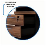 Mesa AUXILIAR c/ 03 Gavetas Pedestal NOGAL SEVILHA/PRETO – 21421 - Imagem 7
