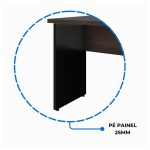 Mesa Escritório 1,50×0,60m – S/ Gavetas MARSALA / PRETO – 23472 - Imagem 5
