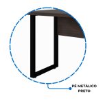 Mesa Escritório PÉ QUADRO 1,70×0,60m -S/ Gavetas – MARSALA/PRETO – 25474 - Imagem 5