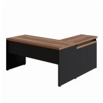 Mesa Escritório em “L” – 1,50×1,50m (Extensível) – com Armário Misto (03 Gav.) NOGAL/SEVILHA – 20603 - Imagem 7