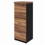 Arquivo 04 Gavetas Pasta Suspensa – 1,28×0,46×0,45m NOGAL SEVILHA/PRETO – 21410