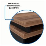 Mesa AUXILIAR c/ 03 Gavetas Pedestal NOGAL SEVILHA/PRETO – 21421 - Imagem 8