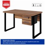 Mesa Escritório PÉ QUADRO – 1,20×0,60m – C/ Gavetas – NOGAL SEVILHA/PRETO – 24471 - Imagem 7