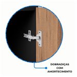 Armário Alto Credenza com Nicho – 1,61×1,20×0,45m NOGAL SEVILHA/PRETO – 21415 - Imagem 9