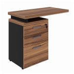 Mesa AUXILIAR c/ 03 Gavetas Pedestal NOGAL SEVILHA/PRETO – 21421