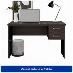 Mesa Escritório 1,20×0,60m – C/ 02 Gavetas MARSALA / PRETO – 23471 - Imagem 6