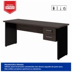 Mesa Escritório 1,70×0,60m – C/ 02 Gavetas MARSALA / PRETO – 23475 - Imagem 6