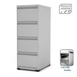 Arquivo de Aço 04 Gav – CHAPA # 26 – S/ TRILHO – (57cm) – 1,36×0,47×0,57m – PANDIN – CZ/CZ 13001 .