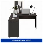 Mesa em L (Mesa 1,35m + Mesa Auxiliar) – S/ Gavetas MARSALA/PRETO – 25422 - Imagem 7