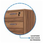Mesa PRESIDENTE Armário Pedestal 1,82×1,80m NOGAL SEVILHA / PRETO – 20602 - Imagem 6