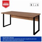 Mesa Escritório PÉ QUADRO 1,70×0,70m -S/ Gavetas – NOGAL SEVILHA/PRETO – 24474 - Imagem 6