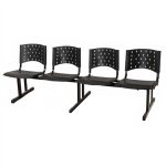 Longarina PLÁSTICA 04 Lugares – Cor PRETA – REALPLAST – 33007