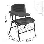 Cadeira Universitária Plástica Prancheta PLÁSTICA – COR PRETO – MOGIMAX – 34020 - Imagem 5