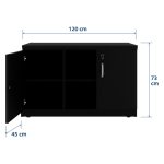 Armário Baixo com Nicho e Prateleiras Internas – MDP Preto – 26032 - Imagem 5