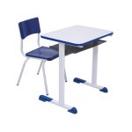 Kit Escolar Individual AZUL – (Mesa e Cadeira) – JUVENIL – MADEIRA – COR AZUL – REALPLAST – 40091