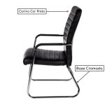 Poltrona para Escritório Interlocutor ATREUS Estofada – Cor Preto – Pollo Móveis – 32882 - Imagem 4