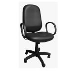 Cadeira Presidente BAIXA LISA ( BRAÇO CORSA ) – COR PRETA – Pollo Móveis – 30101