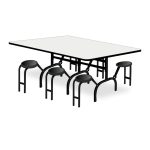 Mesa p/ Refeitório ESCAMOTEÁVEL 06 Lugares  – MDP BRANCO DE 25 MM –  ART VIVA – 50051 - Imagem 5