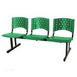 Longarina PLÁSTICA 03 Lugares – Cor Verde – REALPLAST – 33069