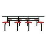 Mesa para Refeitório FIXA 8 Lugares MDP Branco de 25 mm – Assento VERMELHO – 50103 - Imagem 2