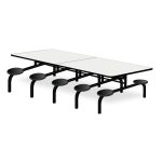 Mesa para Refeitório FIXA 10 Lugares MDP Branco de 25 mm – Assento PRETO – 50046 - Imagem 3