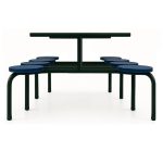 Mesa para Refeitório FIXA 8 Lugares MDP Branco de 25 mm – Assento AZUL – 50101 - Imagem 4