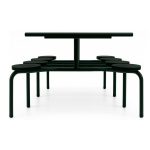 Mesa para Refeitório FIXA 8 Lugares MDP Branco de 25 mm – Assento PRETO – 50045 - Imagem 4