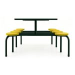 Mesa para Refeitório FIXA 8 Lugares MDP Branco de 25 mm – Assento AMARELO – 50102 - Imagem 3